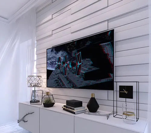 3d панели из МДФ в зоне телевизора