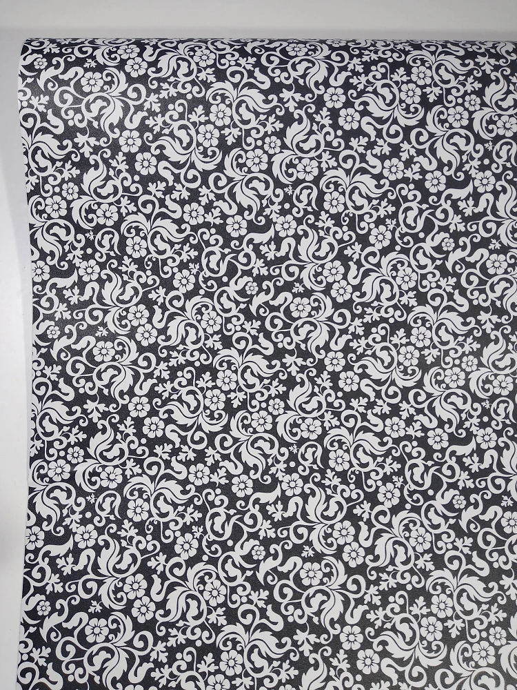 Самоклеюча плівка Patifix 45см х 1м 15-6485 (Чорно-білі квіти)