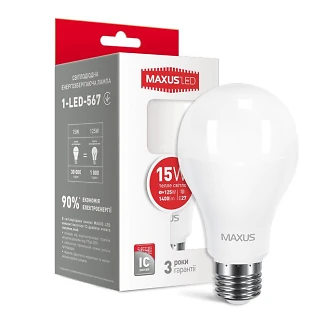 Лампа светодиодная  15Вт  220В Е27 3000K Maxus 1-LED-781/567