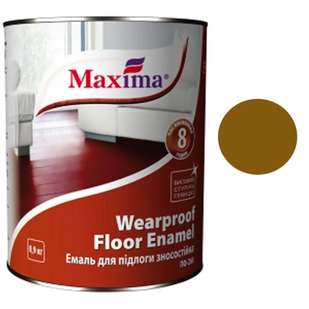 Эмаль для пола ПФ-266 Maxima Красно-коричневая  2,8 кг