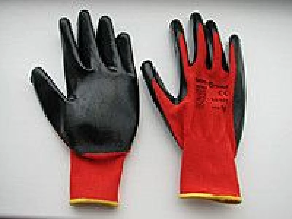 Рукавички Reis нітрилові червоно-чорні