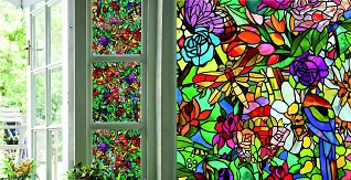 Самоклеющаяся пленка D-C-Fix 45см х 1м Df 200-3231 (Стрекоза в цветах)