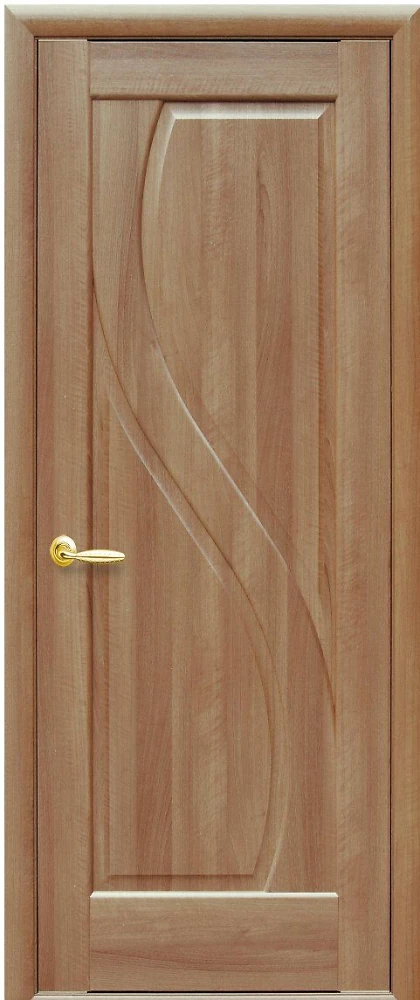 Дверь Маэстра Прима золотая ольха (глухая) ПВХ DeLuxe Новый стиль