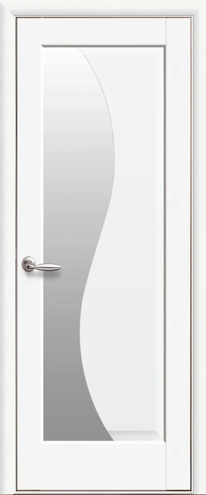 Дверь  Маэстра белый матовый Эскада (со стеклом сатин) Premium Новый стиль
