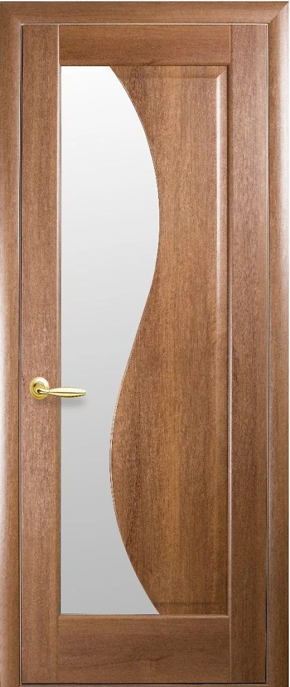 Дверь  Маэстра золотая ольха Эскада (со стеклом сатин) ПВХ DeLuxe Новый стиль