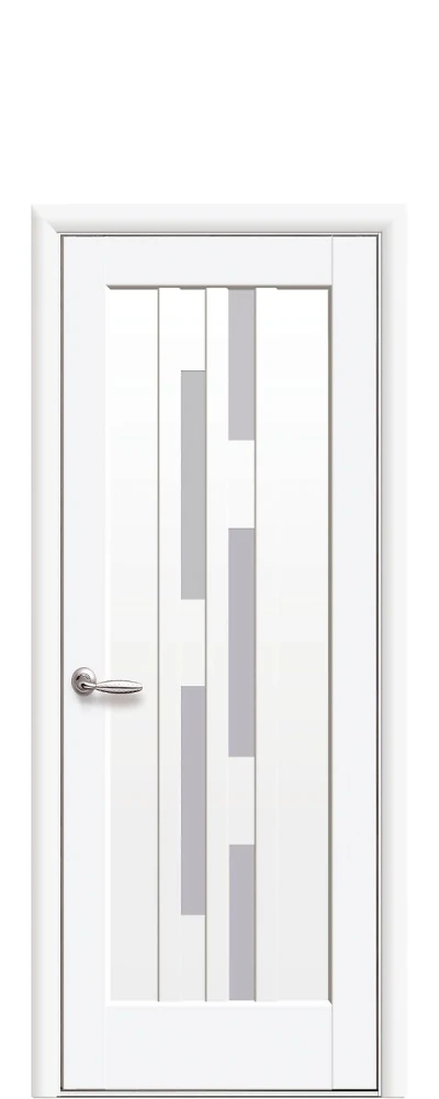 Дверь  Ностра белый матовый Лаура (со стеклом сатин) Premium Новый стиль