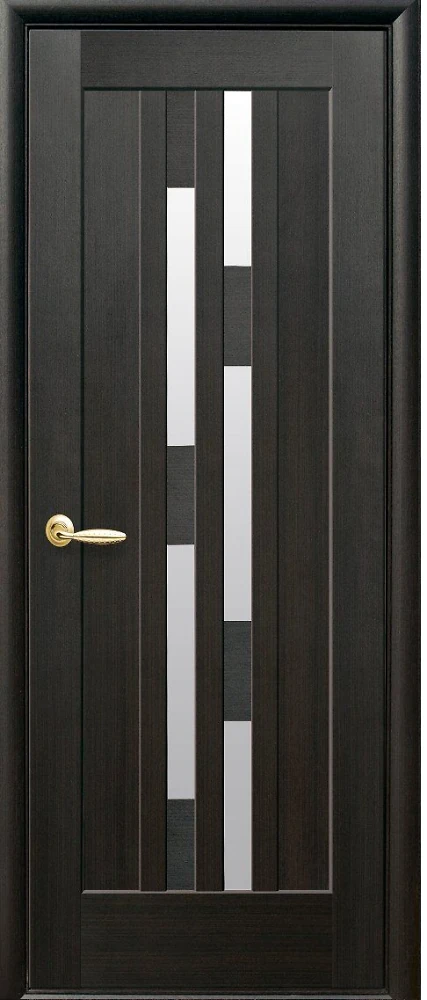 Двері  Ностра венге Лаура (зі склом сатин) ПВХ DeLuxe Новий стиль