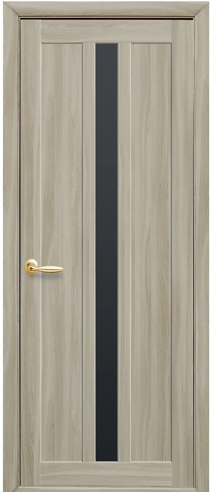 Двері  Мода сандал Марті (з чорним склом) Екошпон Новий стиль