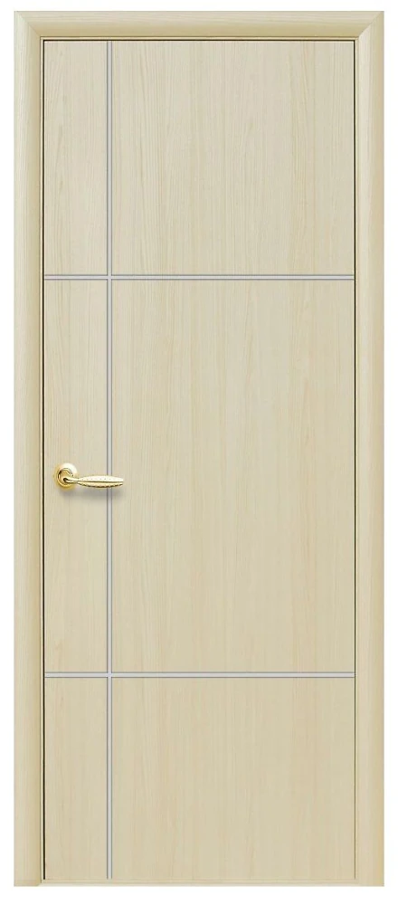 Дверь  Plus ясень Ника silver (глухая с гравировкой Silver) ПВХ DeLuxe Новый стиль