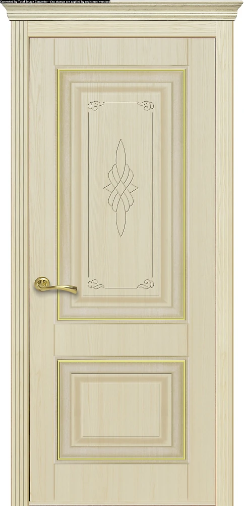 Двері  Інтера ясен Вілла преміум (глуха з гравіюванням+Fr) ПВХ DeLuxe Новий стиль