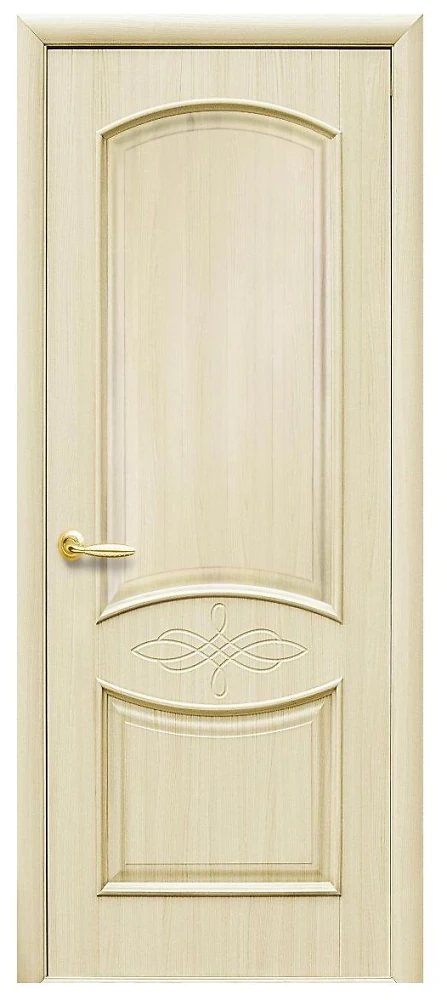 Дверь  Интера ясень Донна (глухая с гравировкой) ПВХ DeLuxe Новый стиль