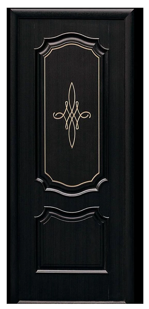 Двері  Інтера венге Рока (глуха з гравіюванням Gold) ПВХ DeLuxe Новий стиль