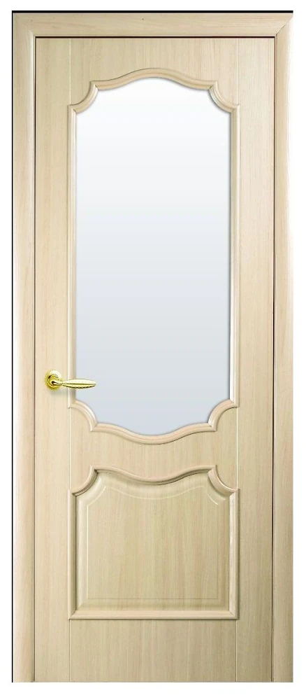 Двері  Інтера ясен Рока (зі склом сатин) ПВХ DeLuxe Новий стиль