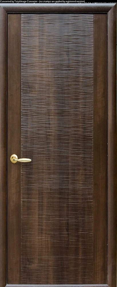 Двері  Фортіс горіх premium Дюна (глуха) ПВХ DeLuxe Новий стиль