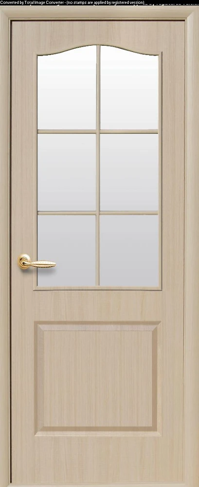 Двері  Фортіс ясен Класик (зі склом сатин) ПВХ DeLuxe Новий стиль