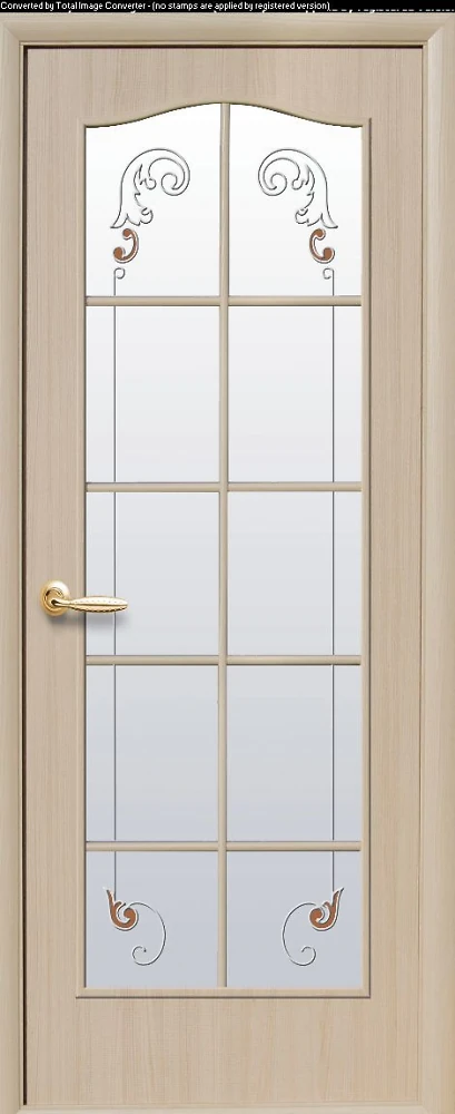 Дверь  Фортис Р ясень Классик (стекло сатин-витраж и рисунок2) ПВХ DeLuxe Новый стиль