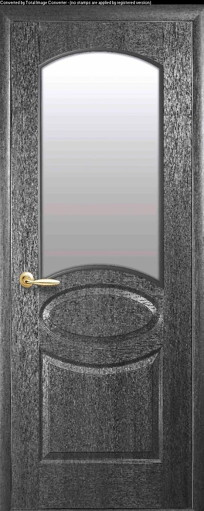Дверь  Фортис grey Овал (со стеклом сатин) ПВХ DeLuxe Новый стиль
