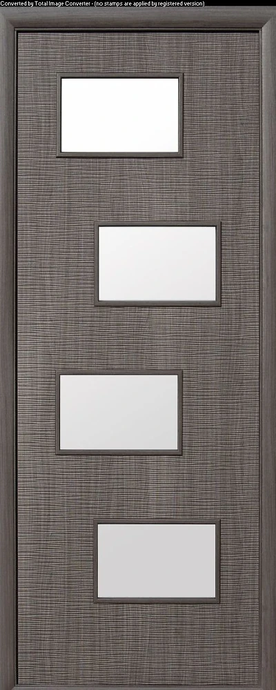 Дверь  Фортис grey Сахара 4 S (со стеклом сатин) ПВХ DeLuxe Новый стиль
