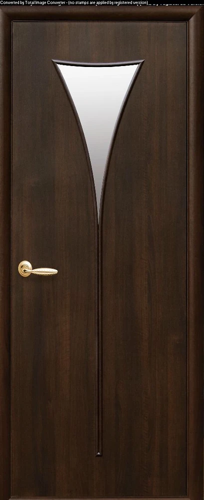 Дверь  Модерн каштан Бора (со стеклом сатин) ПВХ DeLuxe Новый стиль