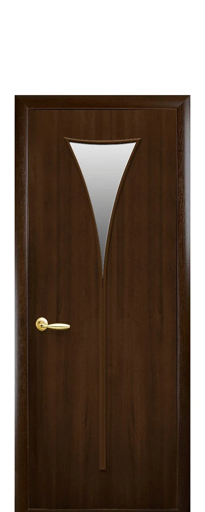 Дверь  Модерн орех 3D Бора (со стеклом сатин) Экошпон Новый стиль