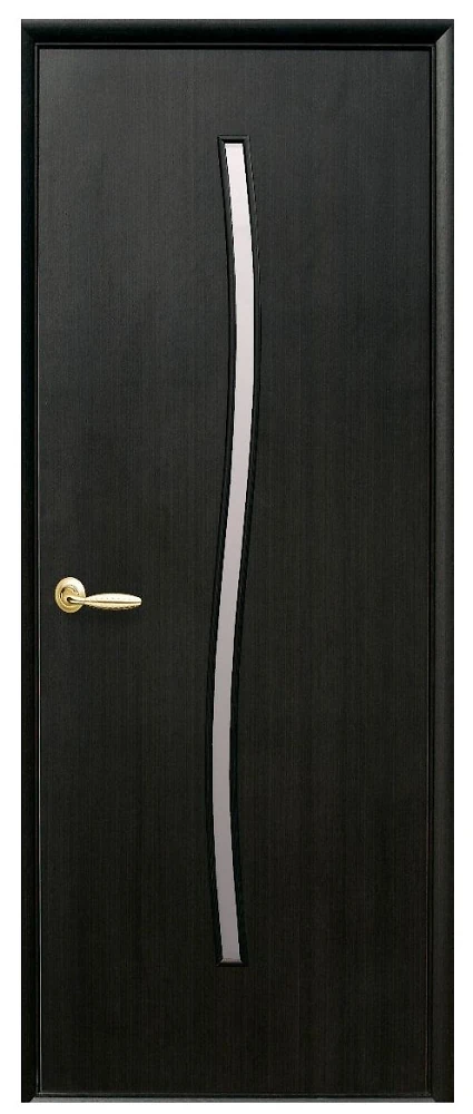 Двері  Модерн венге Гармонія (зі склом сатин) ПВХ DeLuxe Новий стиль