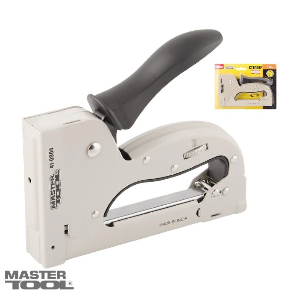 Степлер механічний 4-14мм (тип 53) метал. корпус, прогумований. рукоятка MasterTool 41-0904