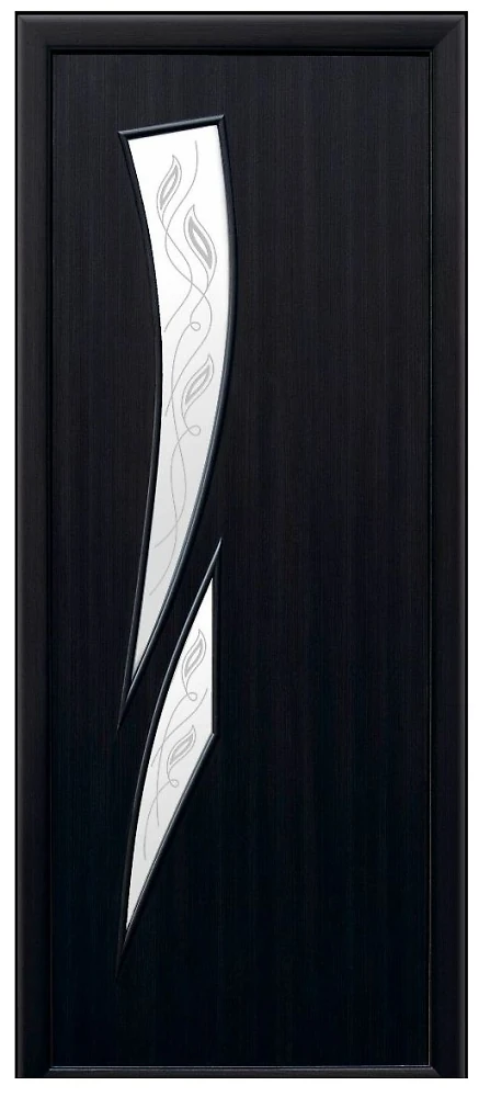 Дверь  Модерн Р венге dewild Камея (стекло сатин и рисунок3) Экошпон Новый стиль
