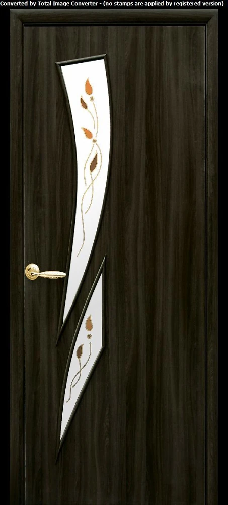 Дверь Модерн Камея Р1 кедр (стекло сатин и рисунок) Экошпон Новый стиль