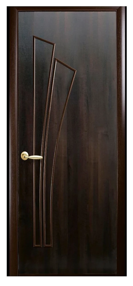 Двері  Модерн каштан Лілія (глуха) ПВХ DeLuxe Новий стиль