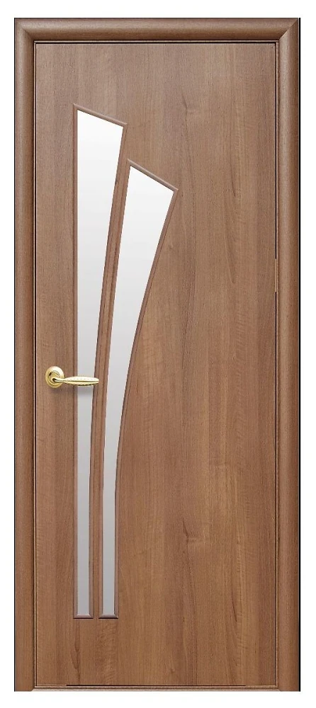 Дверь  Модерн золотая ольха Лилия (со стеклом сатин) ПВХ DeLuxe Новый стиль