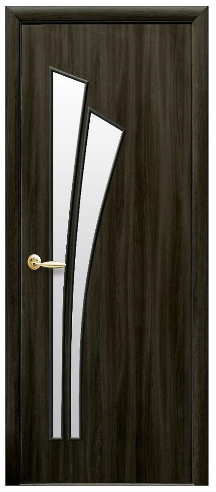 Дверь  Модерн кедр Лилия (со стеклом сатин) Экошпон Новый стиль