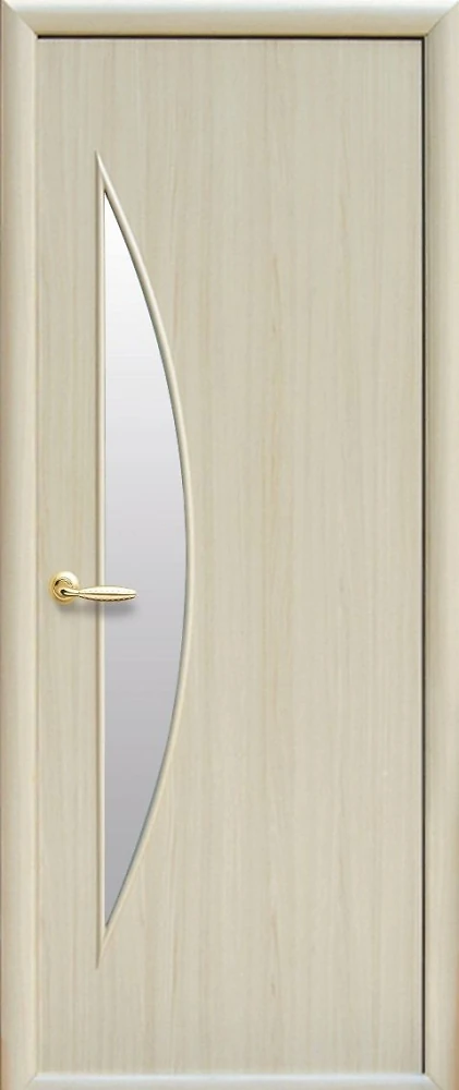 Двері  Модерн ясен Місяць (зі склом сатин) ПВХ DeLuxe Новий стиль