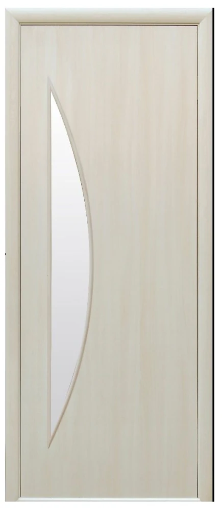 Дверь  Модерн дуб жемчужный Луна (со стеклом сатин) Экошпон Новый стиль