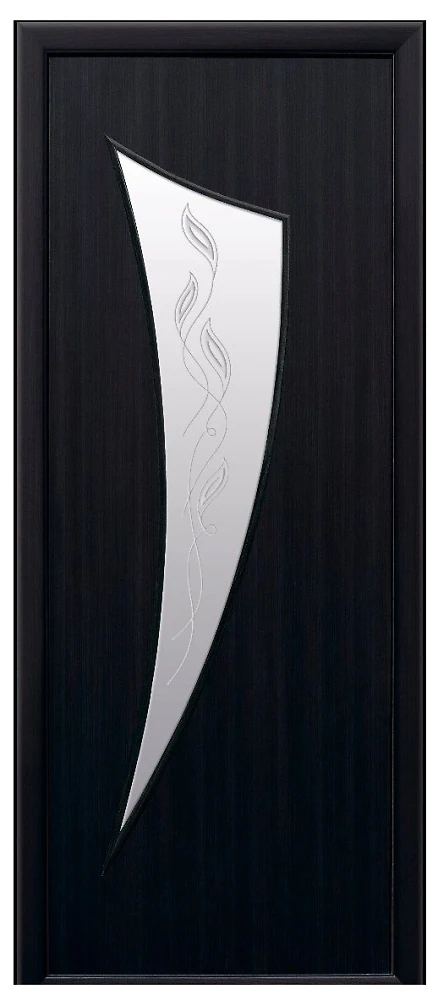 Двері  Модерн Р венге dewild Вітрило (скло сатин і малюнок3) Екошпон Новий стиль