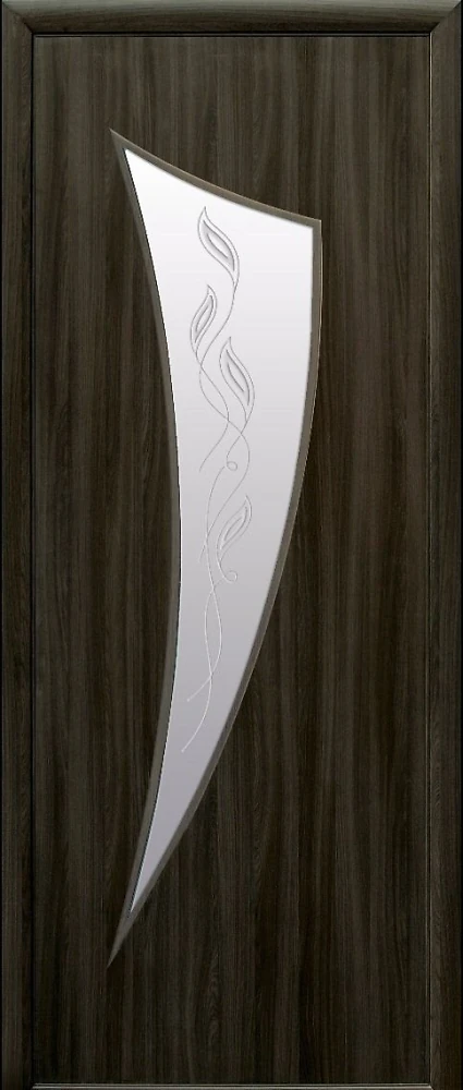 Дверь  Модерн Р кедр Парус (стекло сатин и рисунок3) Экошпон Новый стиль