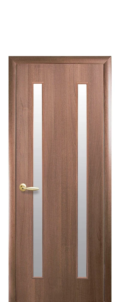 Дверь  Квадра золотая ольха Вера (со стеклом сатин) ПВХ DeLuxe Новый стиль