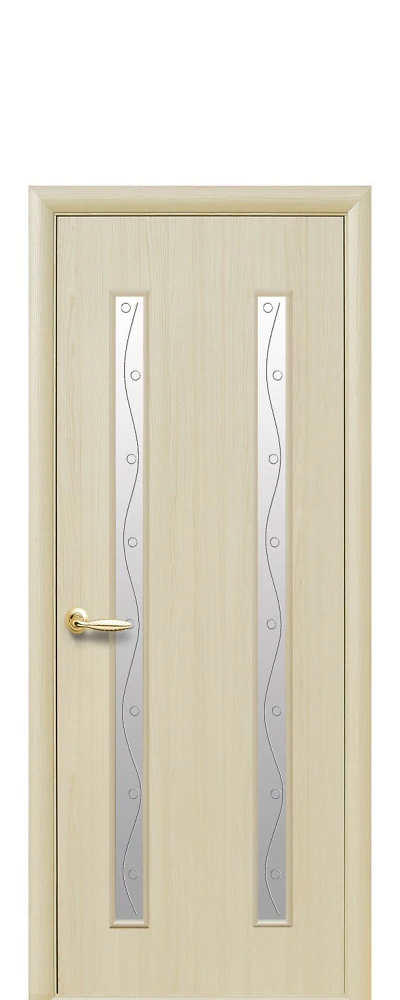 Дверь  Квадра Р ясень Вера (стекло сатин и рисунок4) ПВХ DeLuxe Новый стиль