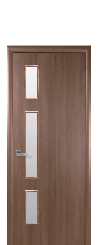 Дверь  Квадра золотая ольха Герда (со стеклом сатин) ПВХ DeLuxe Новый стиль