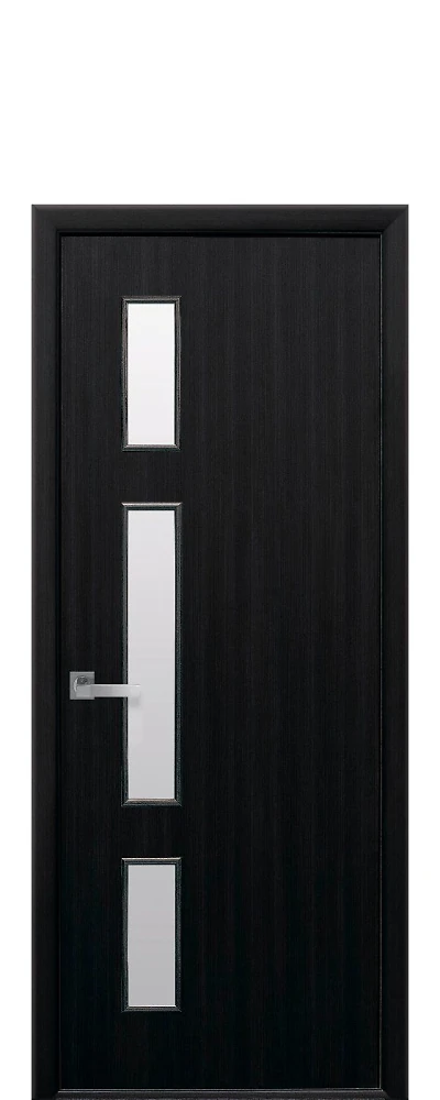 Двері  Квадра венге dewild Герда (зі склом сатин) Екошпон Новий стиль