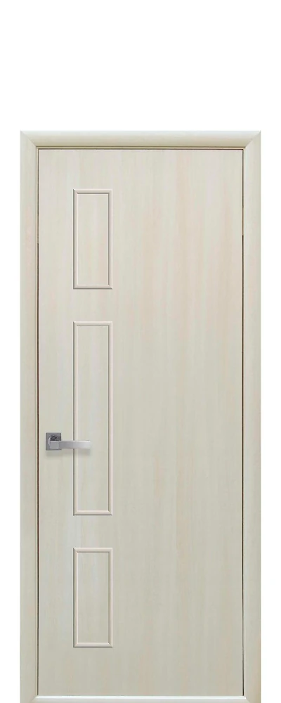Дверь  Квадра дуб жемчужный Герда (глухая) Экошпон Новый стиль
