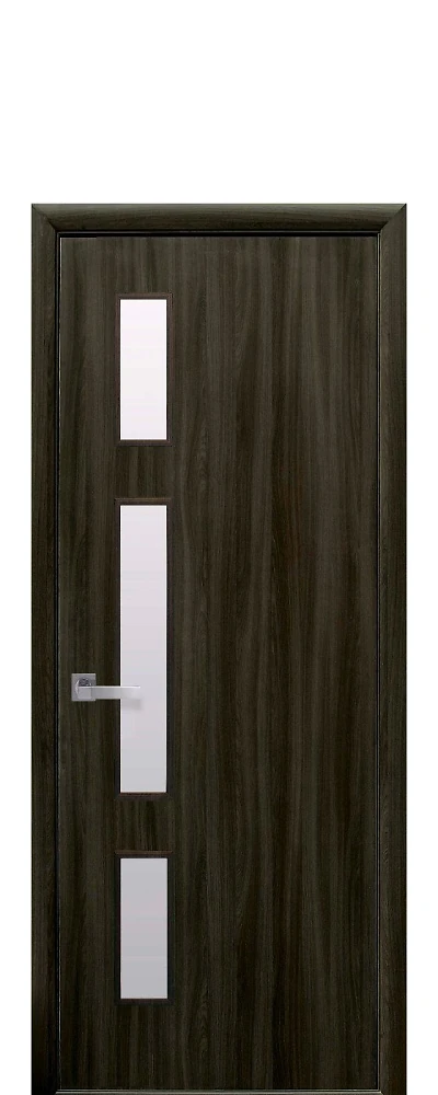 Дверь  Квадра кедр Герда (со стеклом сатин) Экошпон Новый стиль