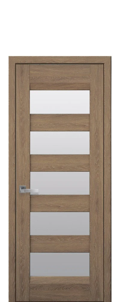 Дверь  Лайт дуб янтарный Бронкс (со стеклом сатин) Нано Флекс Новый стиль