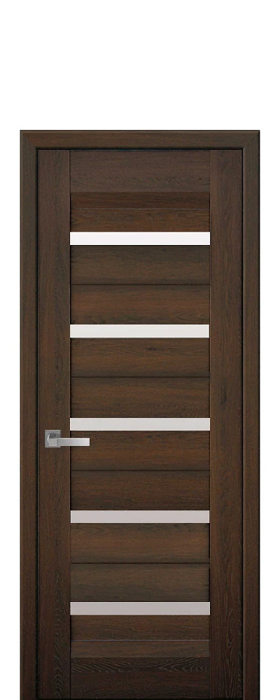 Дверь  Лайт дуб шоколадный Лира (со стеклом сатин) Нано Флекс Новый стиль