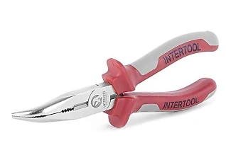 Щипці (тонкогубци) вигнуті 160мм Intertool HT-0131