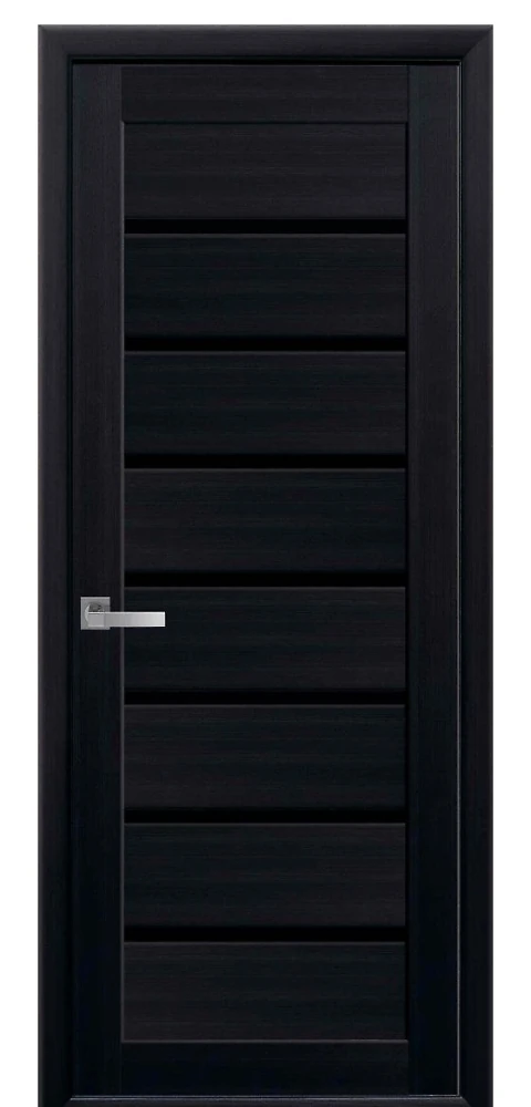 Дверь  Мода венге dewild Леона (с чёрным стеклом) Экошпон Новый стиль