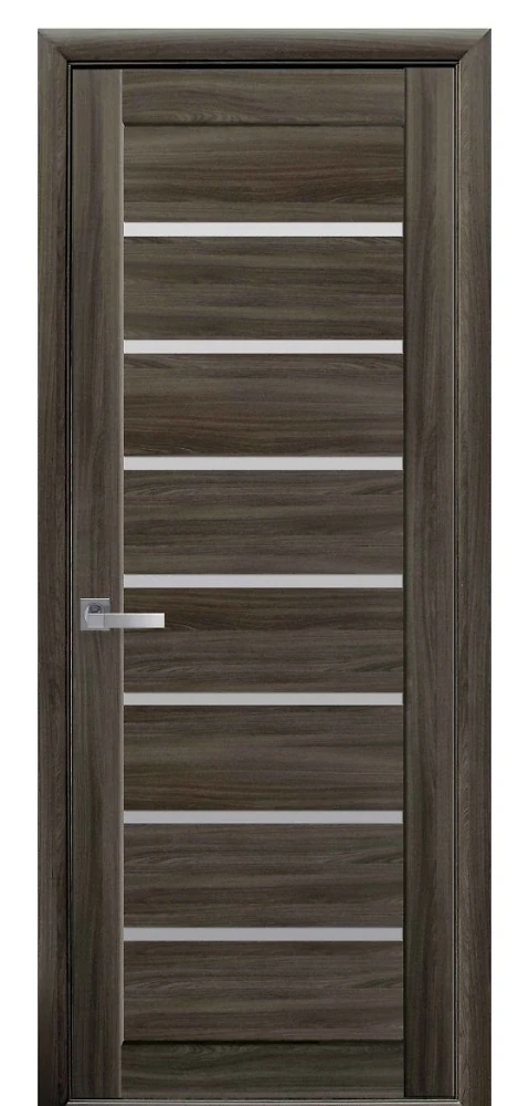 Двері Мода Леона кедр (зі склом сатин) Екошпон Новий стиль