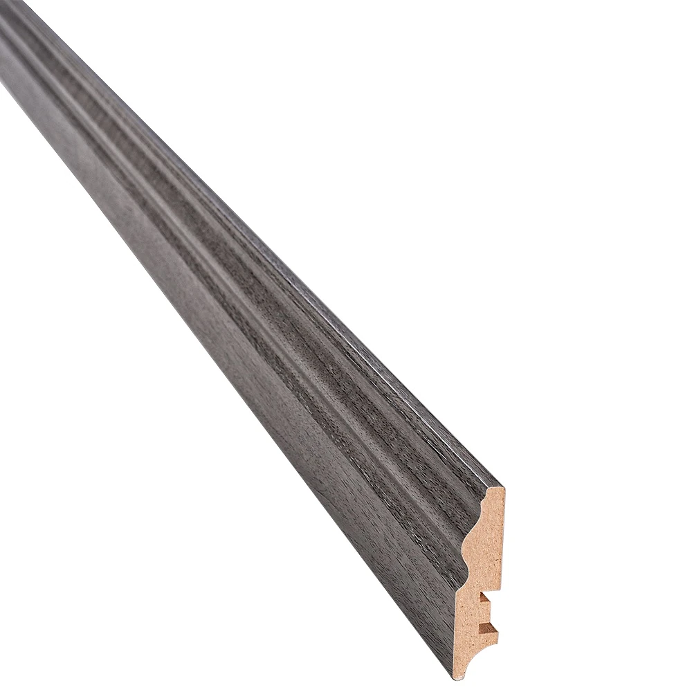 Плінтус бук попелястий ПВХ Deluxe МДФ 70 * 16 * 2400 (стоєвий) Новий стиль