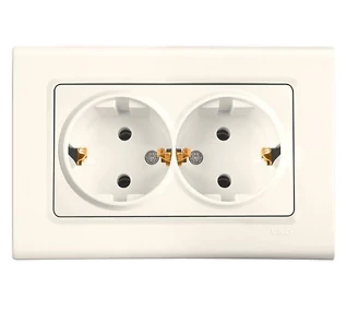 Viko Linnera крем Розетка 2-я с заземлением