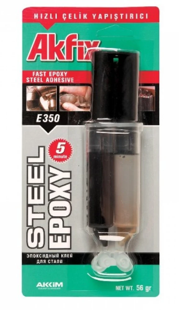 Эпоксидный клей в шприце для стали  Akfix E350 25гр