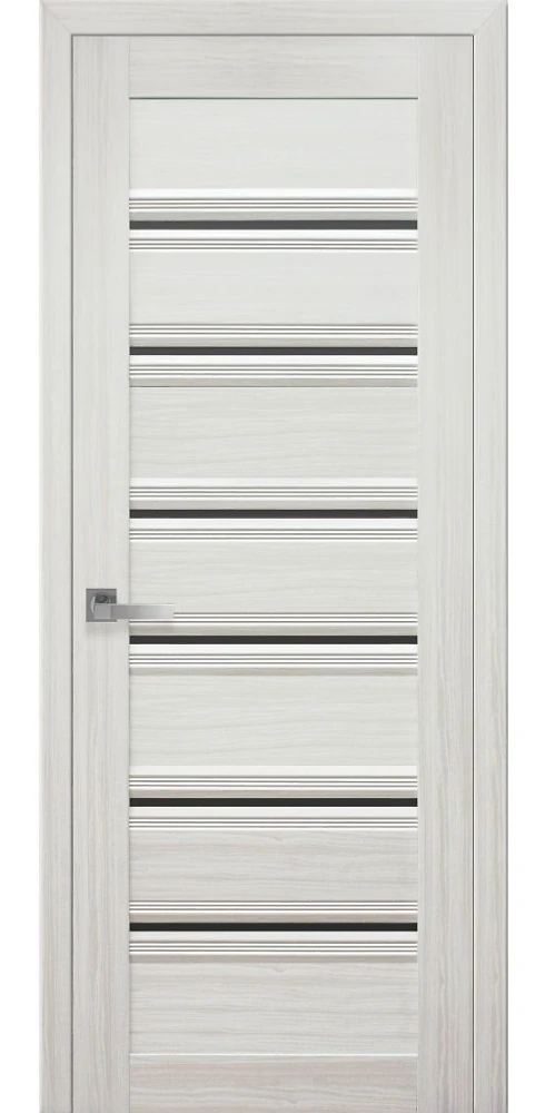 Дверь Итальяно Венеция С1 жемчуг белый (с черным стеклом) SmartCover Новый стиль